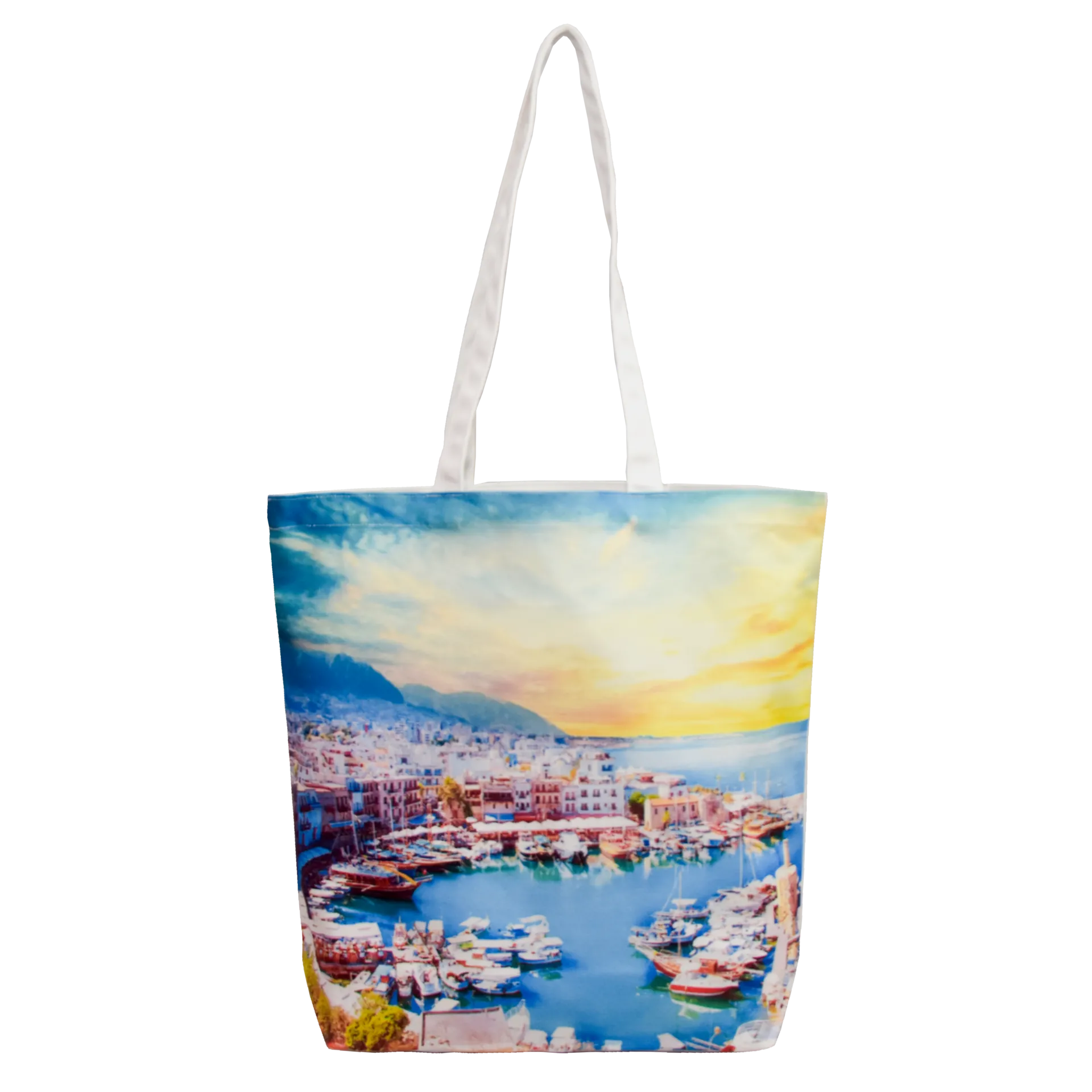 Santorini Themed Tote Bag