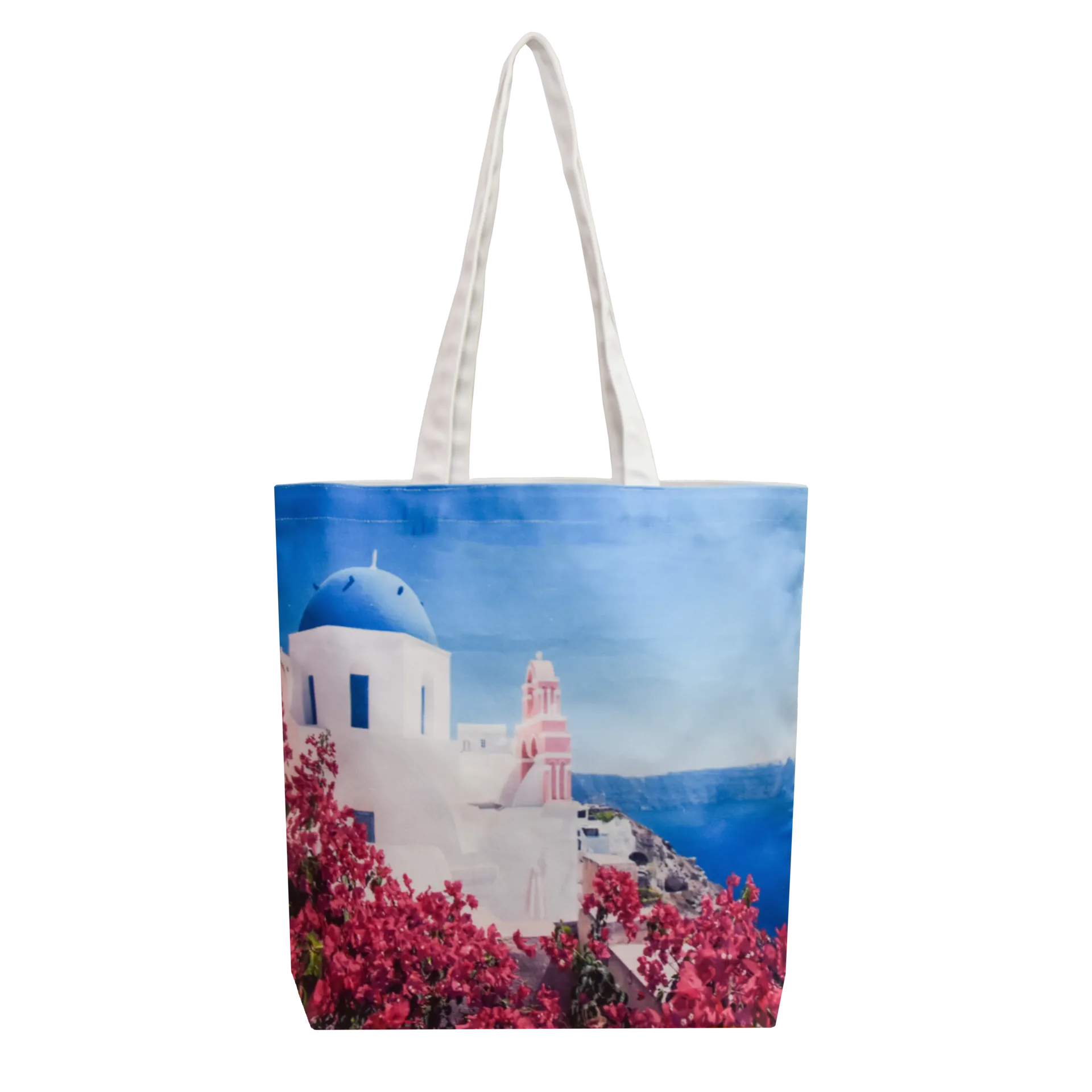 Santorini Themed Tote Bag