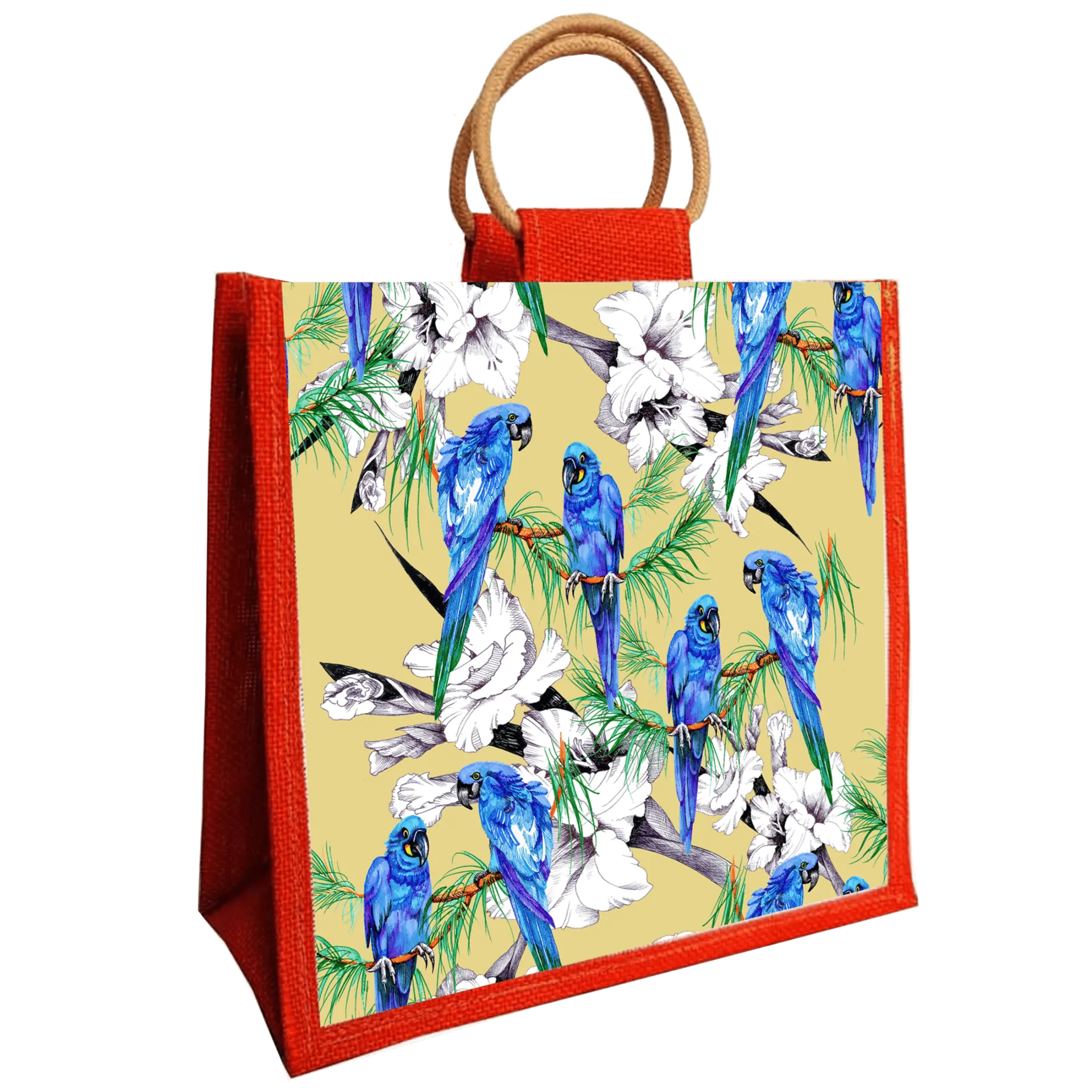 Jute and Canvas Tote Bag