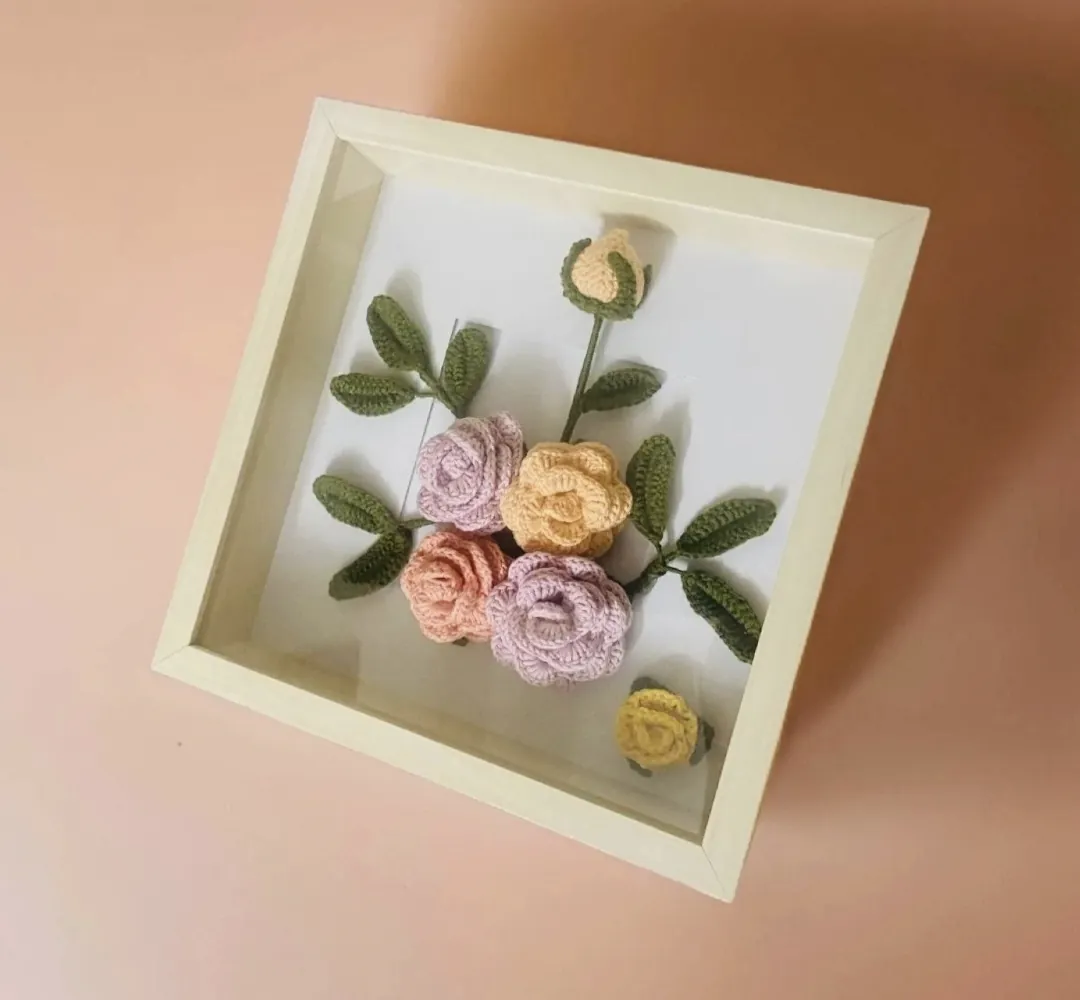 Colorful Crochet Roses