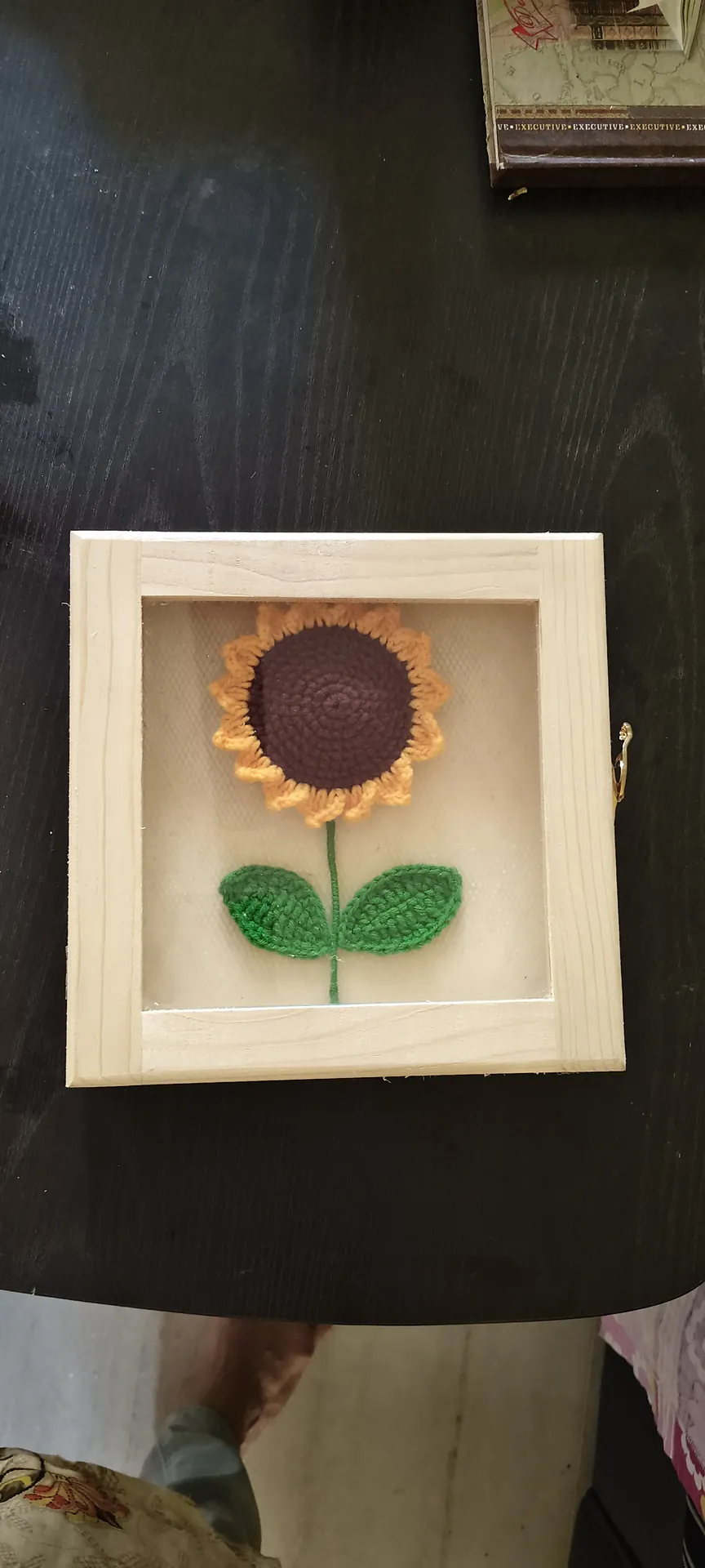 Crochet Sunflower Shadow Box