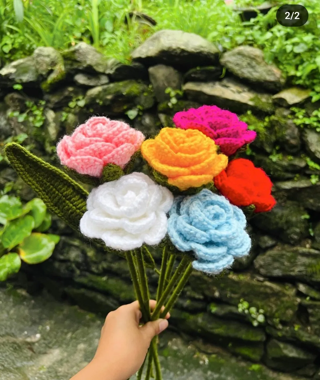 Crochet Rose Shadow Box